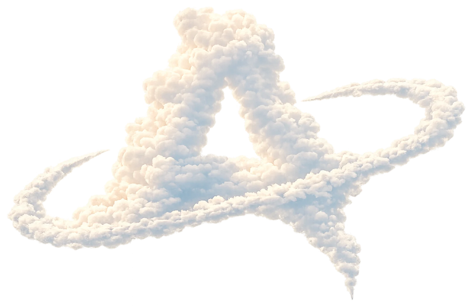 The Atrium A mark, formed in cloud